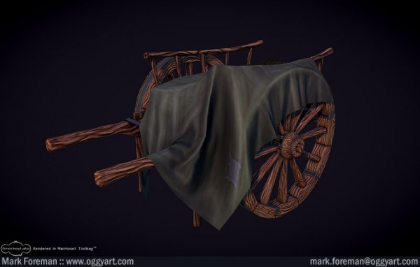 Fantasy Graveyard Coffin Cart Back