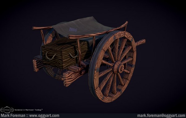 Fantasy Graveyard Coffin Cart Front